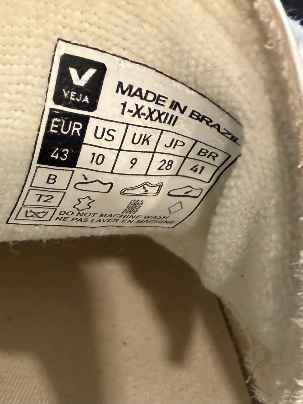 Veja Campo ChromeFree® Leather Sneakers Size Mens 10 Extra White Pekin Poker - Picture 5 of 15